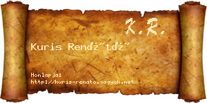 Kuris Renátó névjegykártya